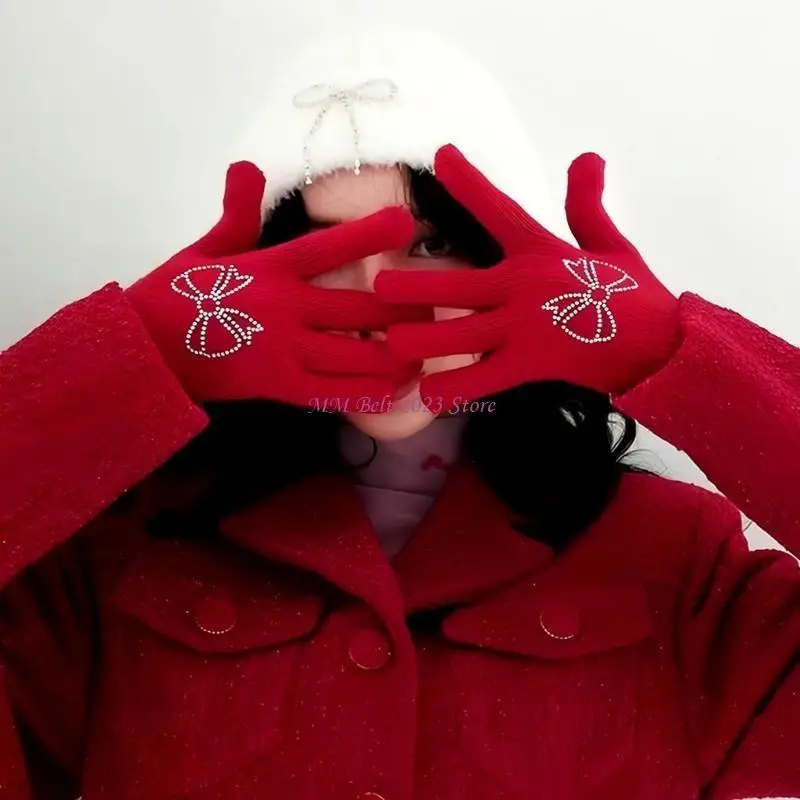 49me 1pair Dutestones Gloves Butterfly Gloves Женские стильные варежки теплые зимние перчатки для зимнего открытого мероприятия