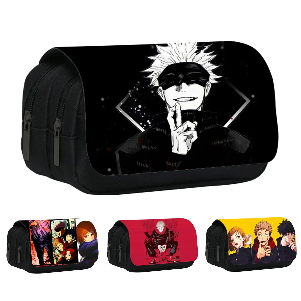 Anime Jujutsu Kaisen Yuji Itadori Gojo Satoru Pencil Cases Pen Bags Box Manga Cosmetic Makeup Bag Toys Christmas Birthday Gifts