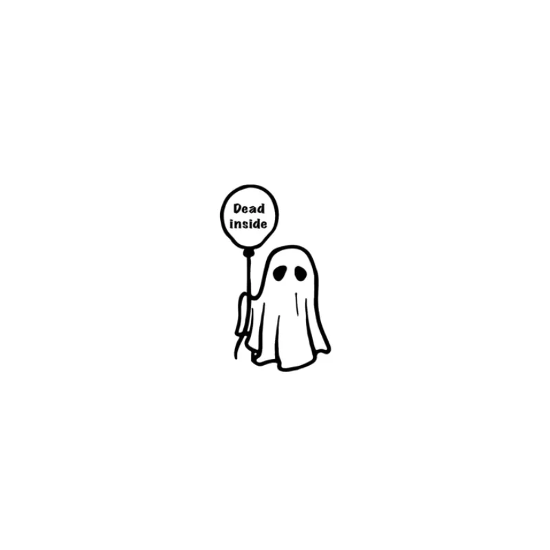Halloween Gothic Imp Ghost Vinyl Sticker Waterproof Decal for Car Window Laptop Home Smooth Surfaces Holiday Cool Decor