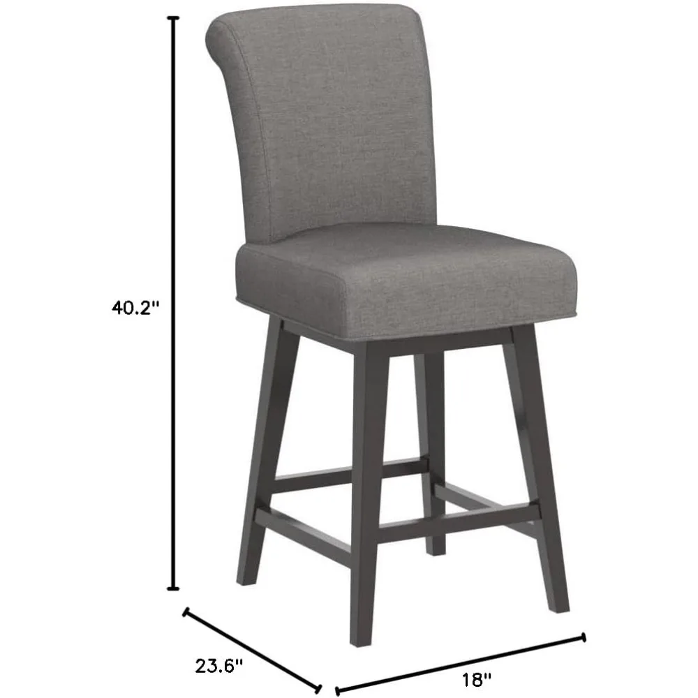 26 inch draaibare barkrukken op tegenhoogte, set van 4, moderne gestoffeerde kunstleren draaibare barkrukstoel met rugleuning, barkrukken