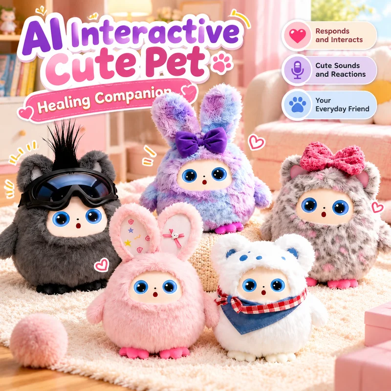 Ai Smart Plush Pet Robot Toy Voice Chat Interactive Doll Emotional Companionship Digital Partner Electronic Pet Birthday Gift