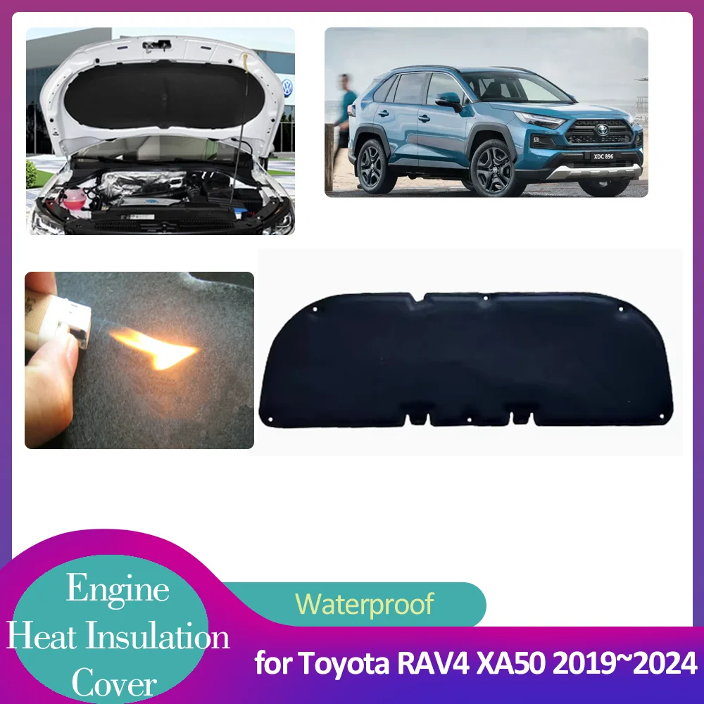 for Toyota RAV4 XA50 2019~2024 Car Hood Engine Insulation Pad Soundproof Heat Cotton Liner Thermal Mat Accessorie 2020 2021 2022