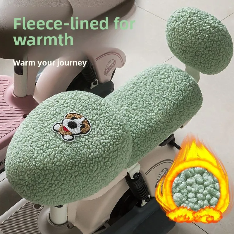 

Winter Electric Scooter Seat Cover Universal Cartoon Fleece Padded Mat for Yadea Emmo