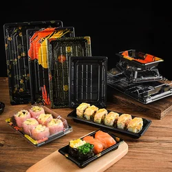 Premium Material Disposable Sushi Box Eco Friendly Packing Containers Carry Out Box Plastic Food Box Gift Boxes Take Boxes