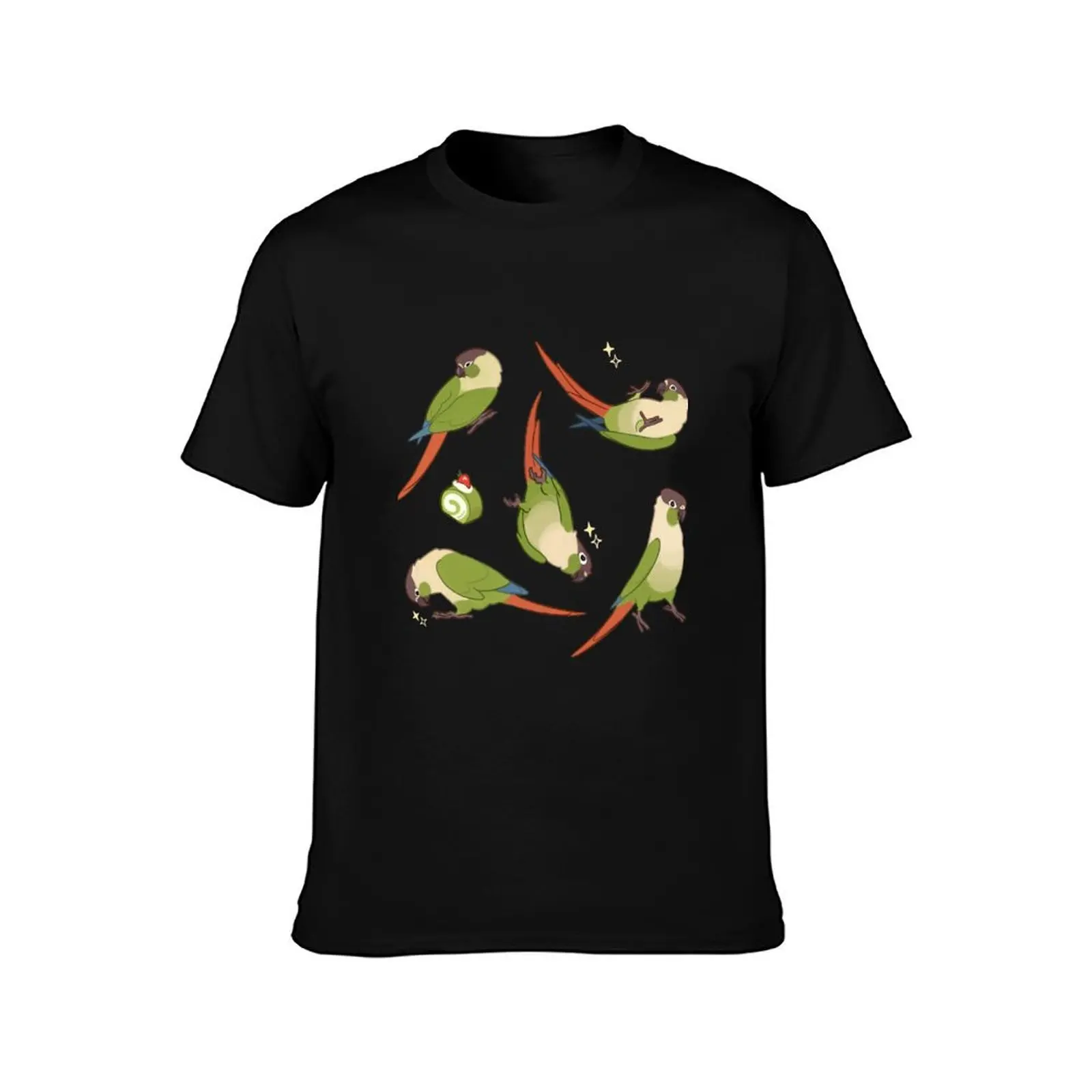 Cheeky conures - normal colors T-Shirt Retro Style Print Casual Top T-Shirt