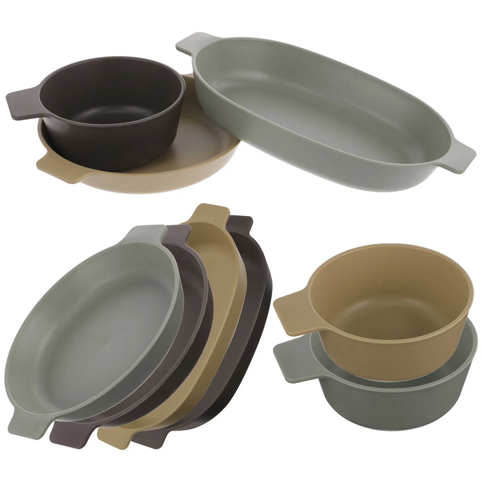 

Outdoor Tableware Set Serving Utensils Plastic Bowl Unbreakable Dinnerware Exquisite Small Fine