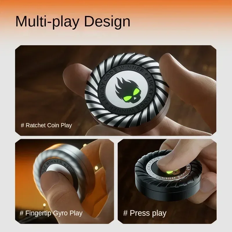 Little Devil EDC Metal Fidget Toys Smart 3in1 Metal Fingertip Gyroscope Pushing Card Press Mechanical Section Relaxing Toys