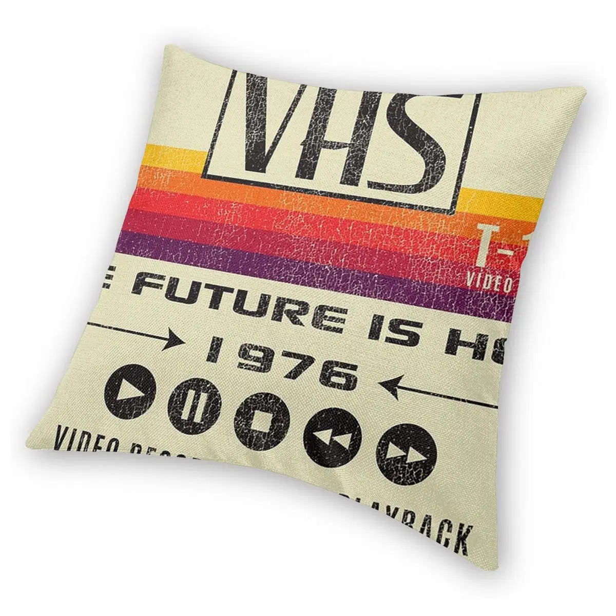 VHS المستقبل هنا 1976 مهترئ Lts ساحة المخدة غطاء وسادة وسادة ديكور الراحة رمي وسادة للمنزل أريكة