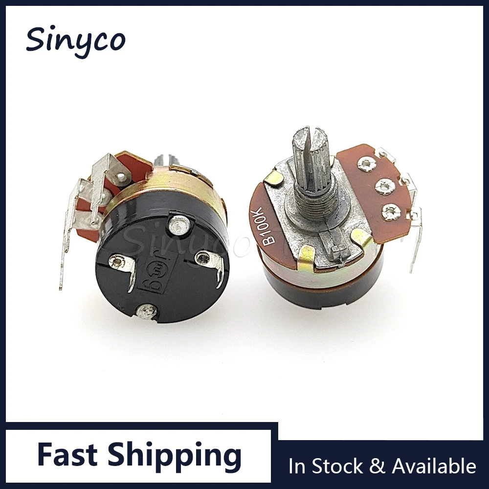 2PCS WH138 Potentiometer Adjustable Resistance Speed Regulator With Switch WH138-1 B10K B50K B100K B500K 3Pin Shaft Length 20MM