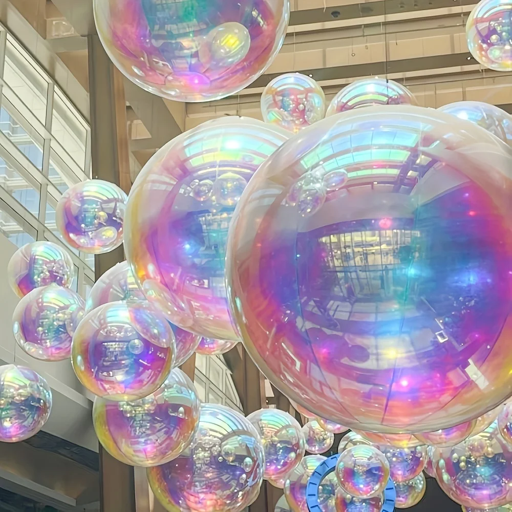 12/22/32/50 Zoll 4D Regenbogen Holographische Folienballons Aufblasbare Spiegelbälle Hochzeit Jubiläum Geburtstag Party Dekoration Globos – Detail 3