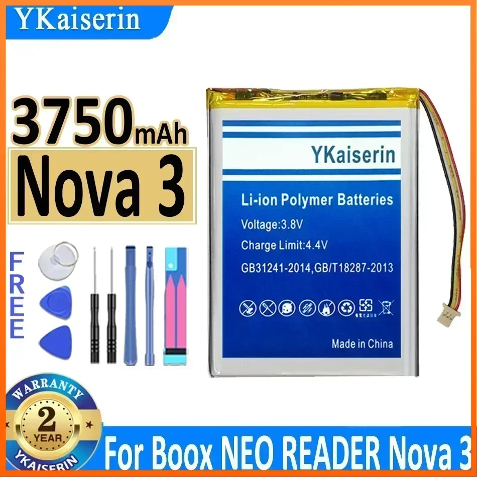 3750mAh YKaiserin Battery for Boox for NEO READER Nova 3 Nova3 Portable Batteries for Cell Phones Warranty 2 Years + Track Code