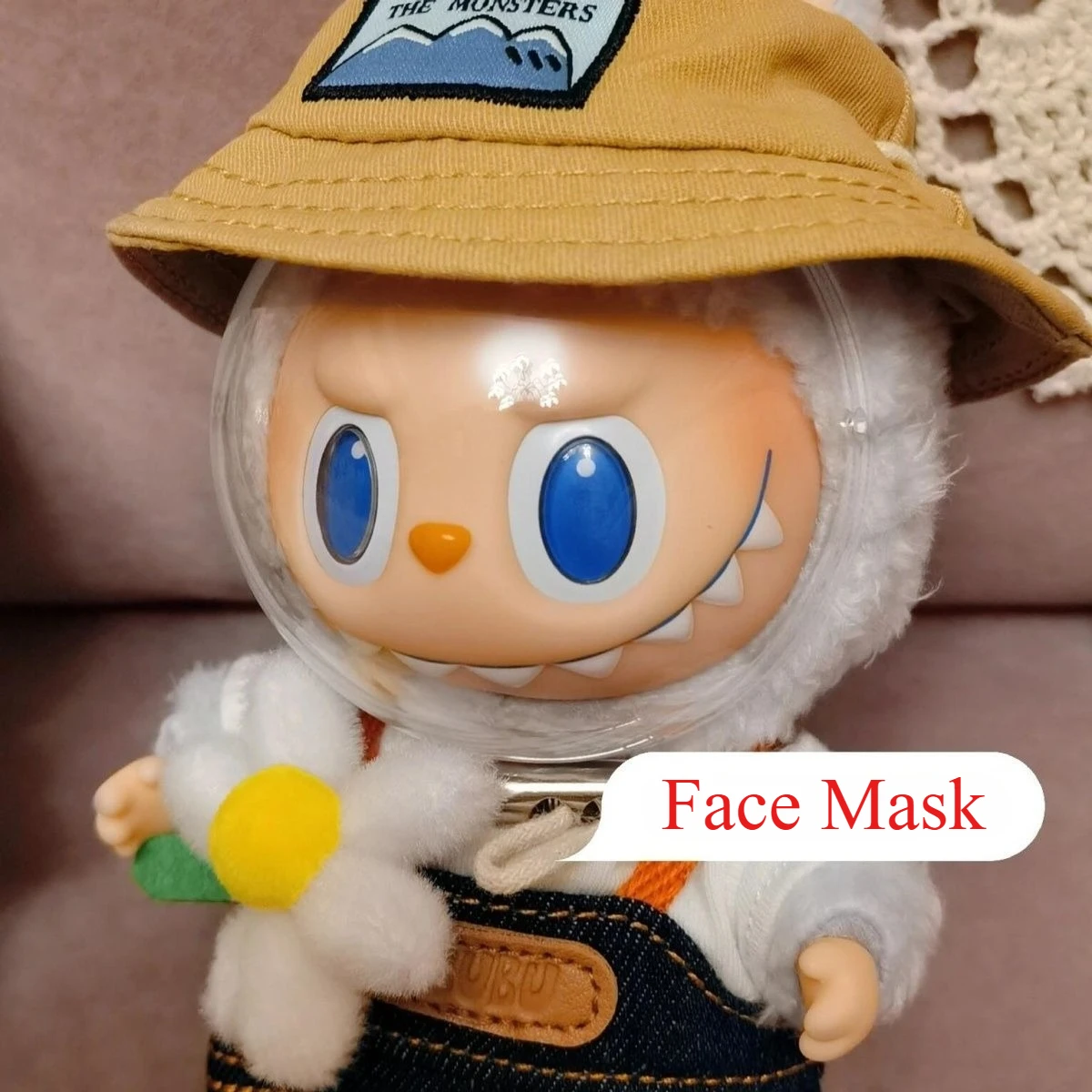 

Round Acrylic Face Mask for V1 V2 V3 Labubu Anti Dust Round High Transparency Space Mask Dolls DIY Accessories