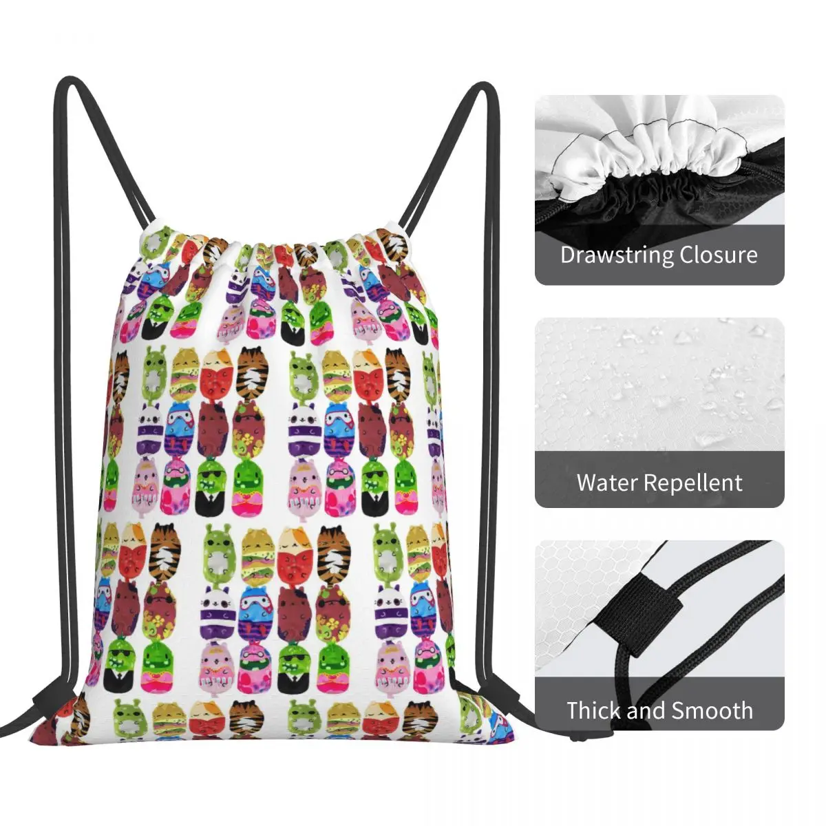 القطط مقابل المخللات 12 حزمة حقائب الظهر أزياء الرباط حزمة جيب حقيبة التخزين أكياس الكتب للمدرسة رجل امرأة