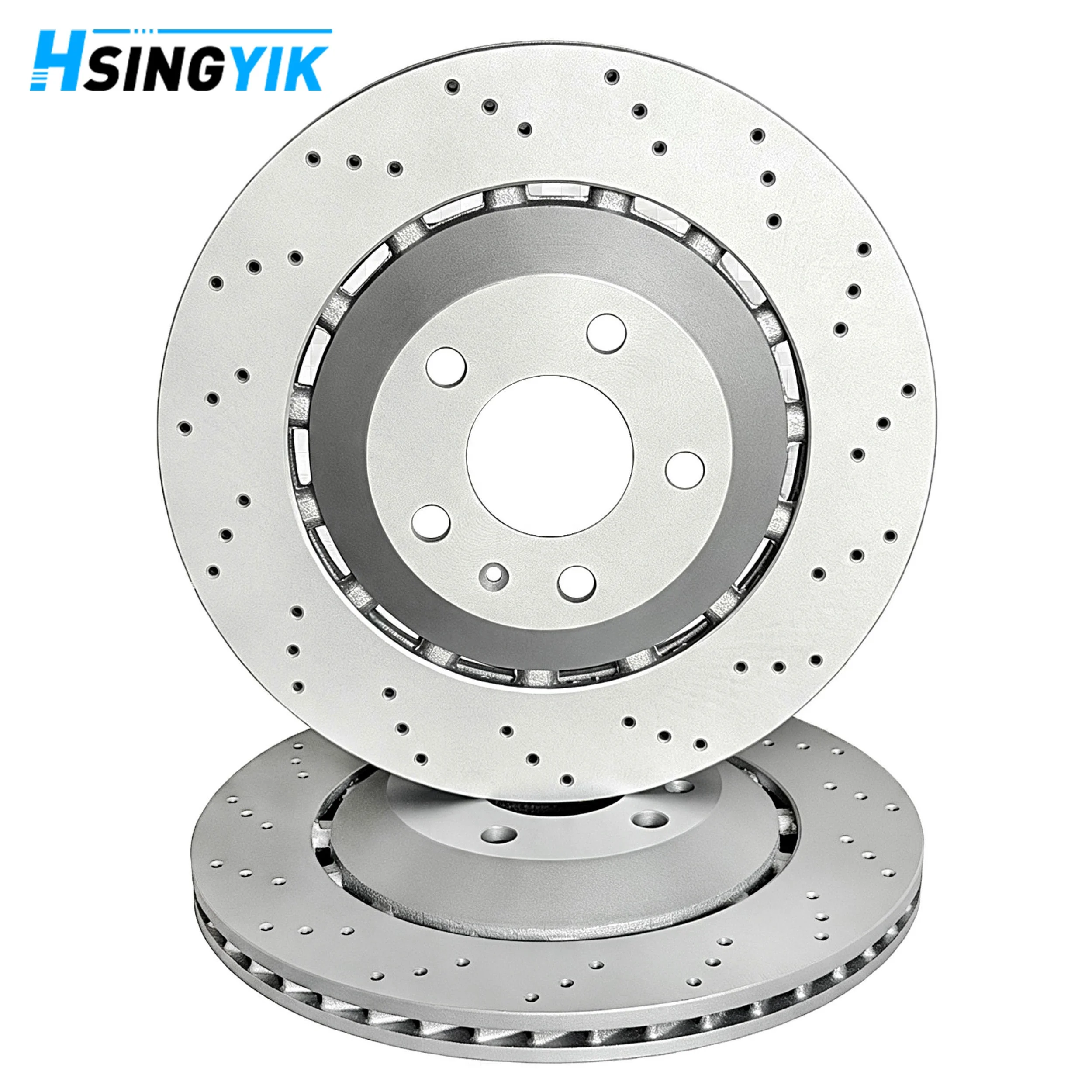 Rising Star For AUDI RS4 B7 REAR LEFT RIGHT DRILLED BRAKE DISCS PAIR 8E0615601AB 8E0615602D