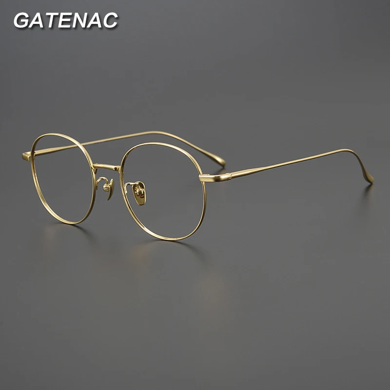 Round Titanium Eyeglasses Frame Men Vintage Myopia Optical Glasses Frame Women Luxury Designer Prescription Spectacles Eyewear