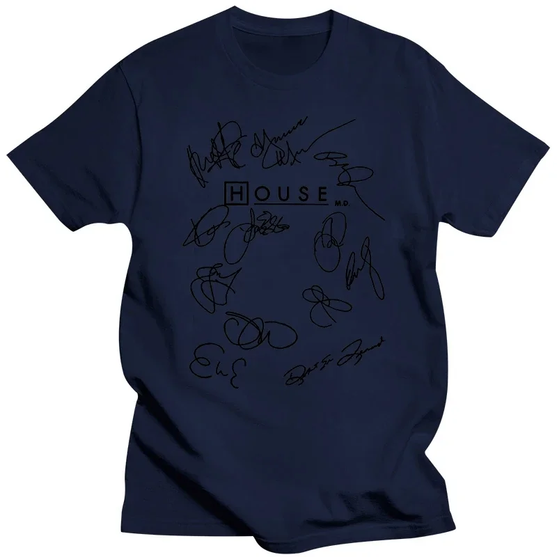 Men Dr House Tops 4xl 5xl Tee Shirt Round Neck Short Sleeve T-Shirts 100% Cotton House Md Script Awesome T Shirt  men clothing