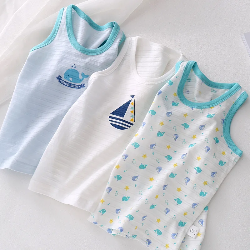 3pcs/lot Boys Tank Tops Summer Cotton Kids Underwear for Girls Bamboo Children's Vest Toddler Underwear Baby Crop Top Clothing view 5