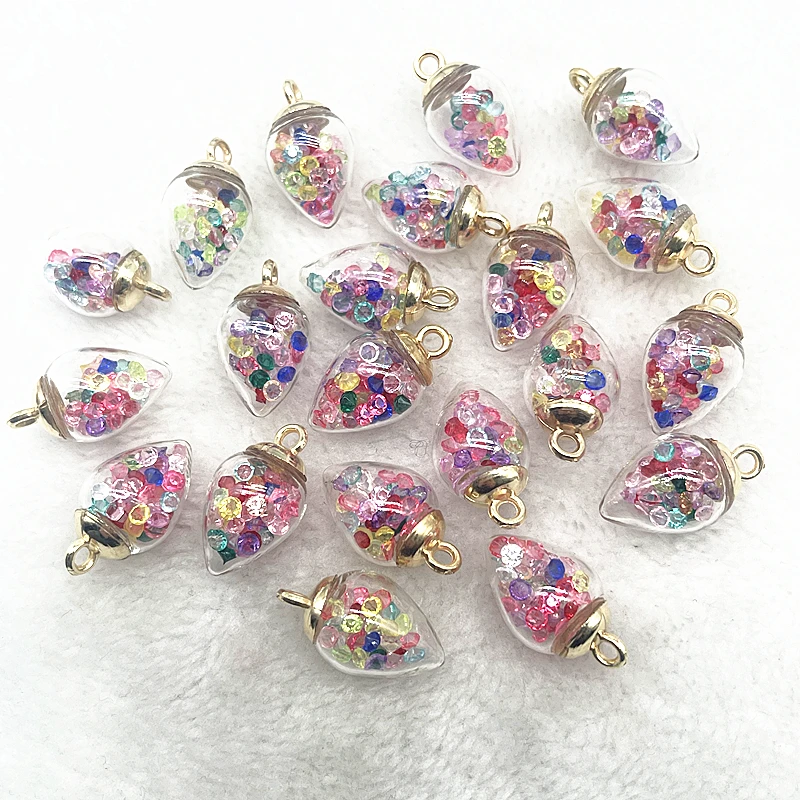 New 16mm Colorful Transparent Ball Glass Star/Round Charms Pendant Find Hair Accessories Jewelry Charms Earring