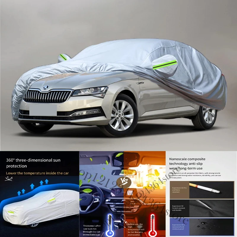 

Для Skoda-Superb-подходит для автомобиля с защитой от снега, пыли, УФ-лучей, удаления краски и дождя, 210t, автомобильный чехол, защита