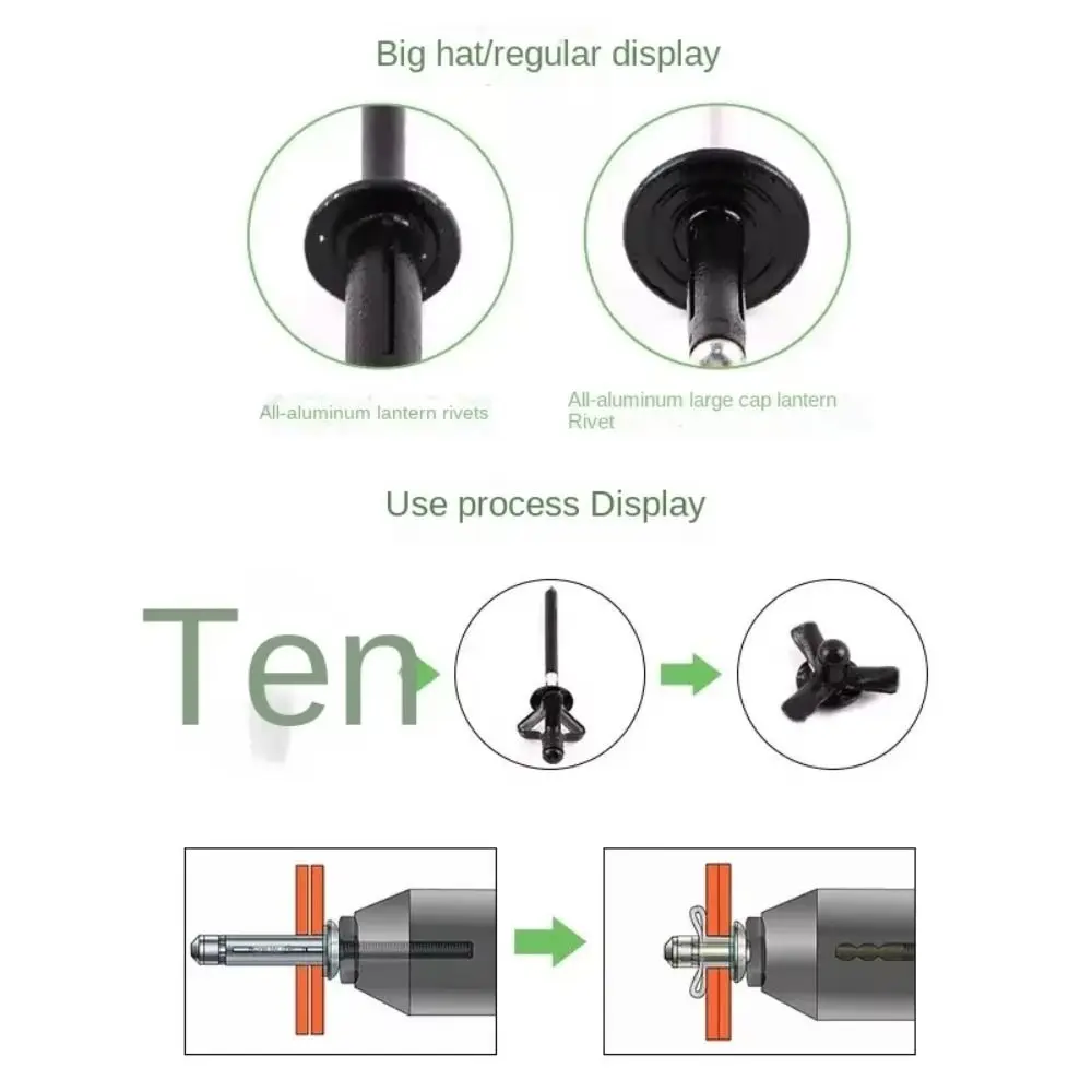 

50pcs Durable 3.2mm 4.0mm 4.8mm Folding Blind Rivet Silver Round Head Aluminum Alloy Rivet Tri-fold Tri Grip Rivets