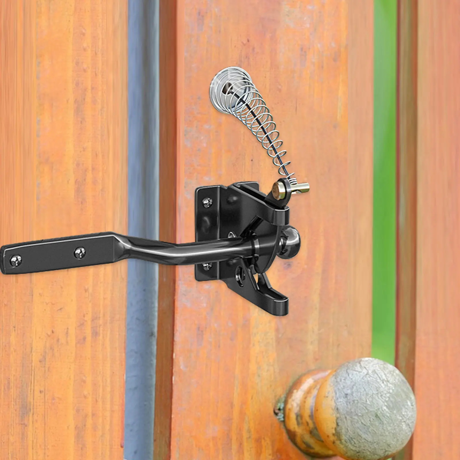 

Gate Hinge Garden Fence Durable Heavy Duty Gate Lock Latch for Wooden Gates Classic Outdoor Hardware Hidden Door Latch