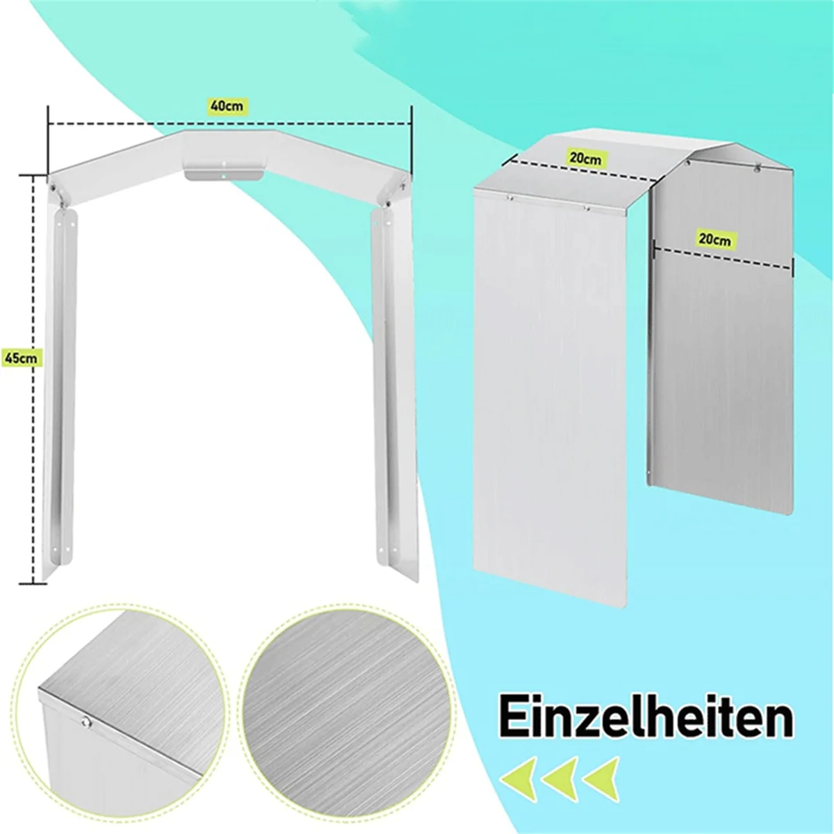 Wallbox Weather Protection, Weather Protection Roof, Stainless Steel Protective Roof for Electric Car Charging Station