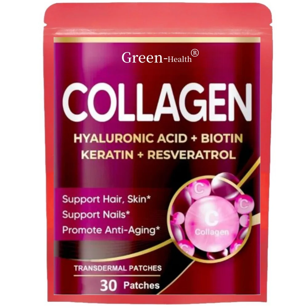 Marine Collagen Transdermal Patches with Biotin, Resveratrol Hair Skin, Skin Anti Ageing 30 Patches