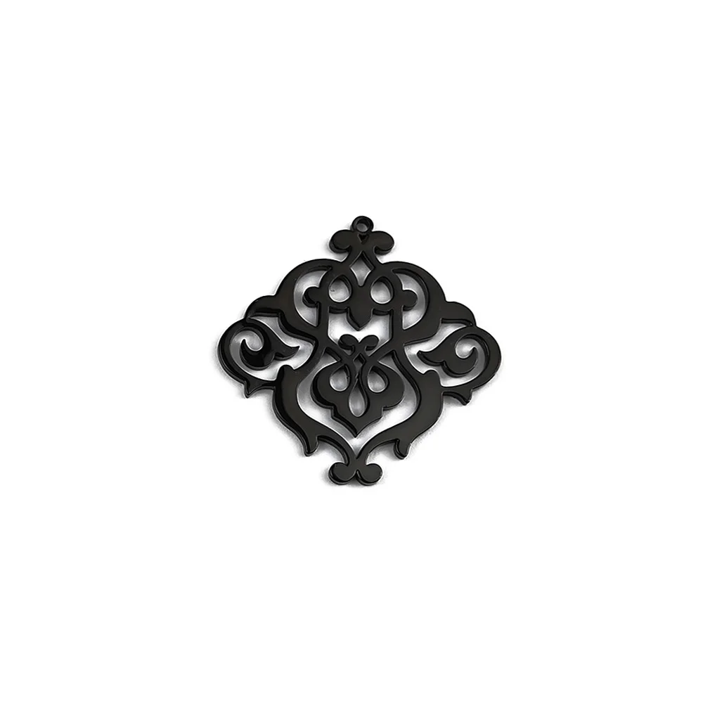 5Pcs/Lot 26.5x27mm Mirror Polish Stainless Steel Hollow Flower Charms For DIY Making Necklaces Bracelets Jewelry