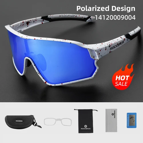Imagen 1 del producto ROCKBROS gafas polarizadas para bicicleta gafas de sol gafas para correr al aire libre protección solar UV400 gafas de montura grande