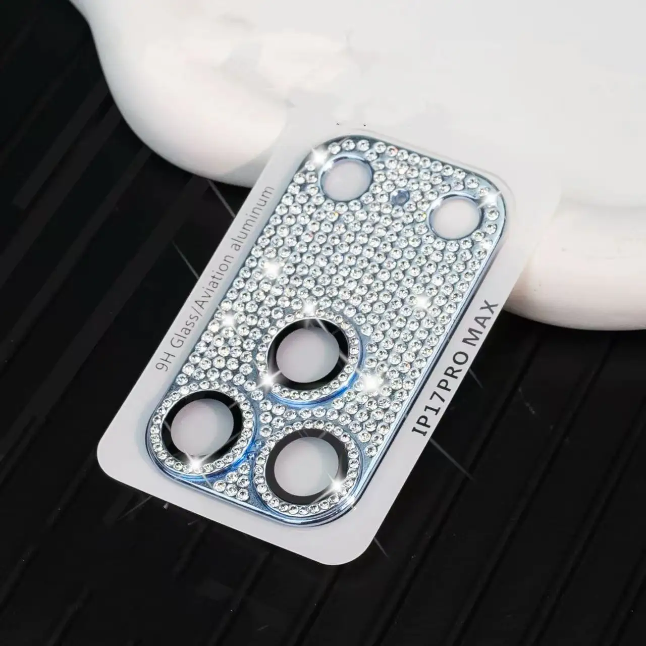 الملونة الفاخرة اليدوية ثلاثية الأبعاد غطاء كامل حجر الراين مناسبة آيفون 17 برو ماكس عدسة فيلم ل 17 برو حامي الكاميرا الخلفية