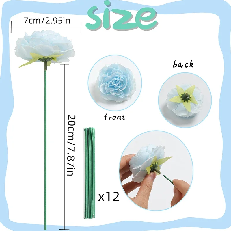 6 Stück künstliche Blumen, Blumenstrauß, 20 cm, künstliche Seidenblumen, Bündel für Zuhause, Raumdekoration, Hochzeitsdekoration, Vase, Ornament, Zubehör – Detail 2