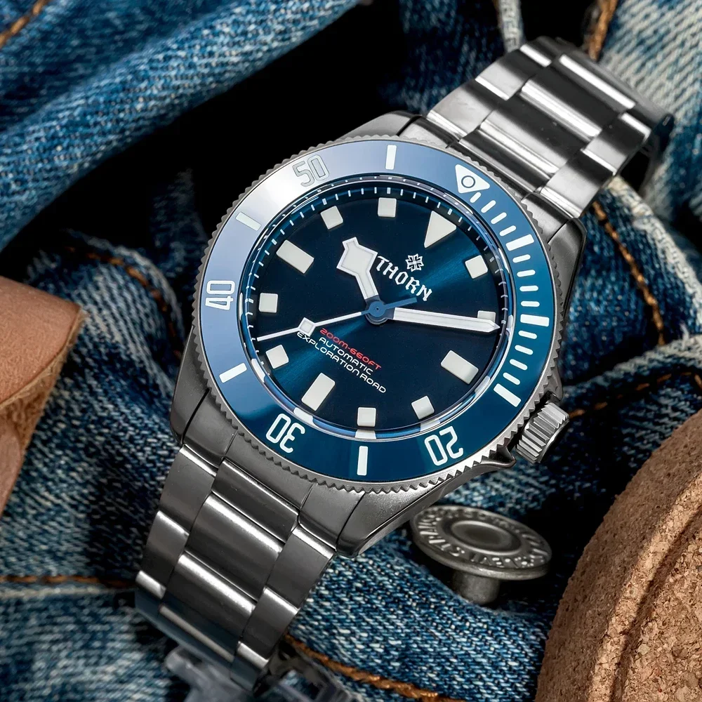 THORN SHY036 Mechanical Dive Watch PT5000 Automatic Titanium Watches Sapphire BGW9/C3 Green Light 200M Waterproof 39Mm Watch