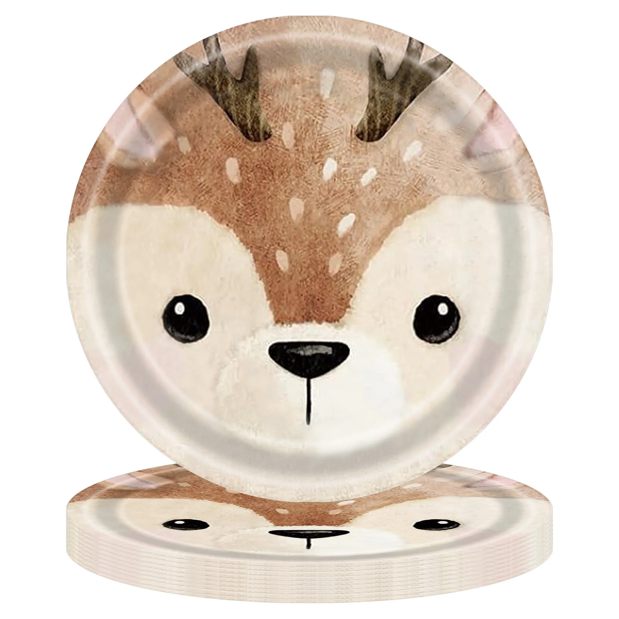 Cartoon Woodland Party Einweg-Partyteller mit Waldtiermotiv, kleiner Fuchs, Waschbär, Igel, Babyparty, Partyzubehör – Detail 6