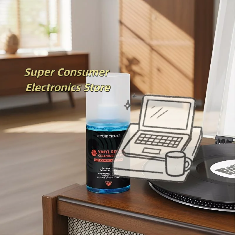 120ml Anti Static Vinyl Record Cleaning Liquid Spray for LP and CD Turntable Deep Cleans Sound Restoration