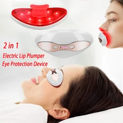 Electric Lip Plumper Lip Bigger Enhancer Portable Sexy Infrared light Lip Beauty Device 2 in 1 Heated Eye Protection Device