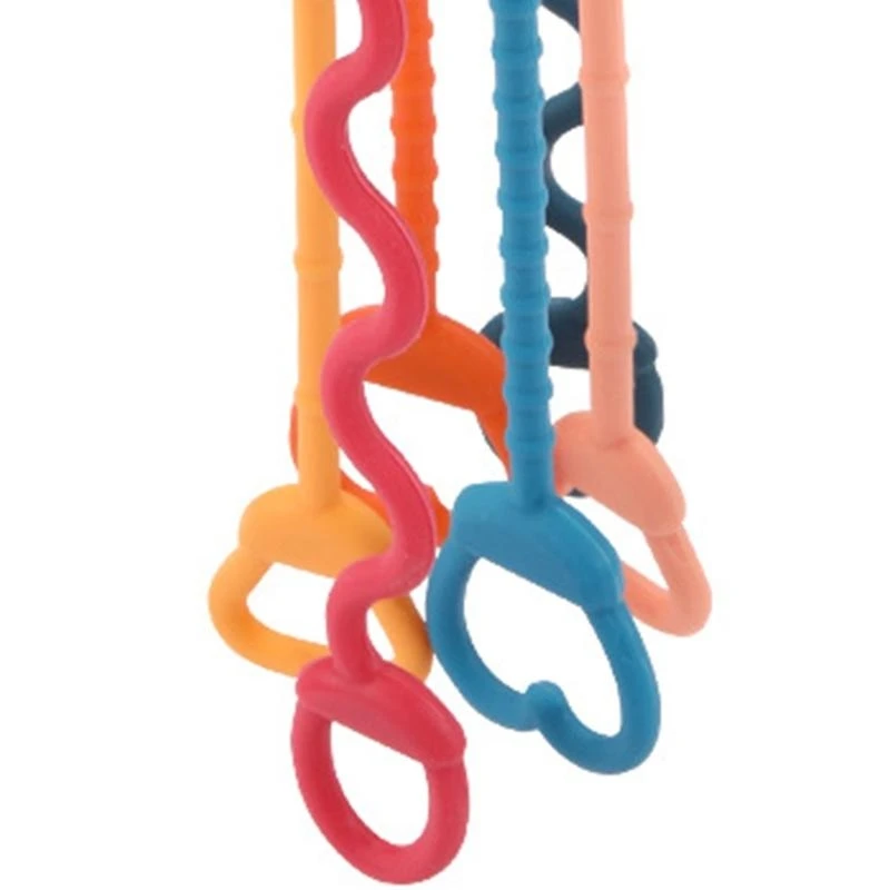 Plastic Puller Rattle Ring Education Teether Chewing Toy Baby Sensory Present 15UB
