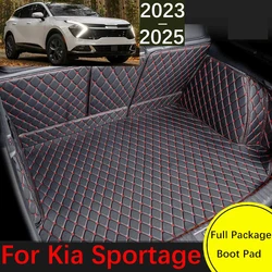 Custom Leather Car Trunk Mat For Kia Sportage LWB NQ5 2023 2024 2025 Cargo Liner Carpet Interior Parts Accessories Cover