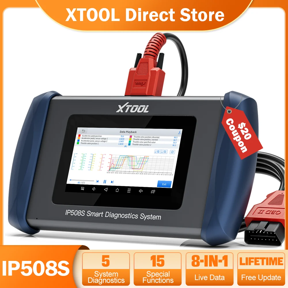 

XTOOL InPlus IP508S OBD2 Automotive Scanner Car Diagnostic Tools ECM ABS TCM SRS EPB System Built-in CAN FD Free Update Lifetime