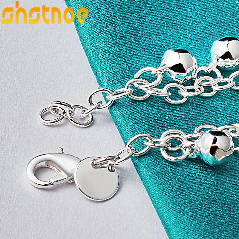 925 Sterling Silver Bells Bracelet For Women Party Engagement Wedding Birthday Gift Fashion Charm Jewelry