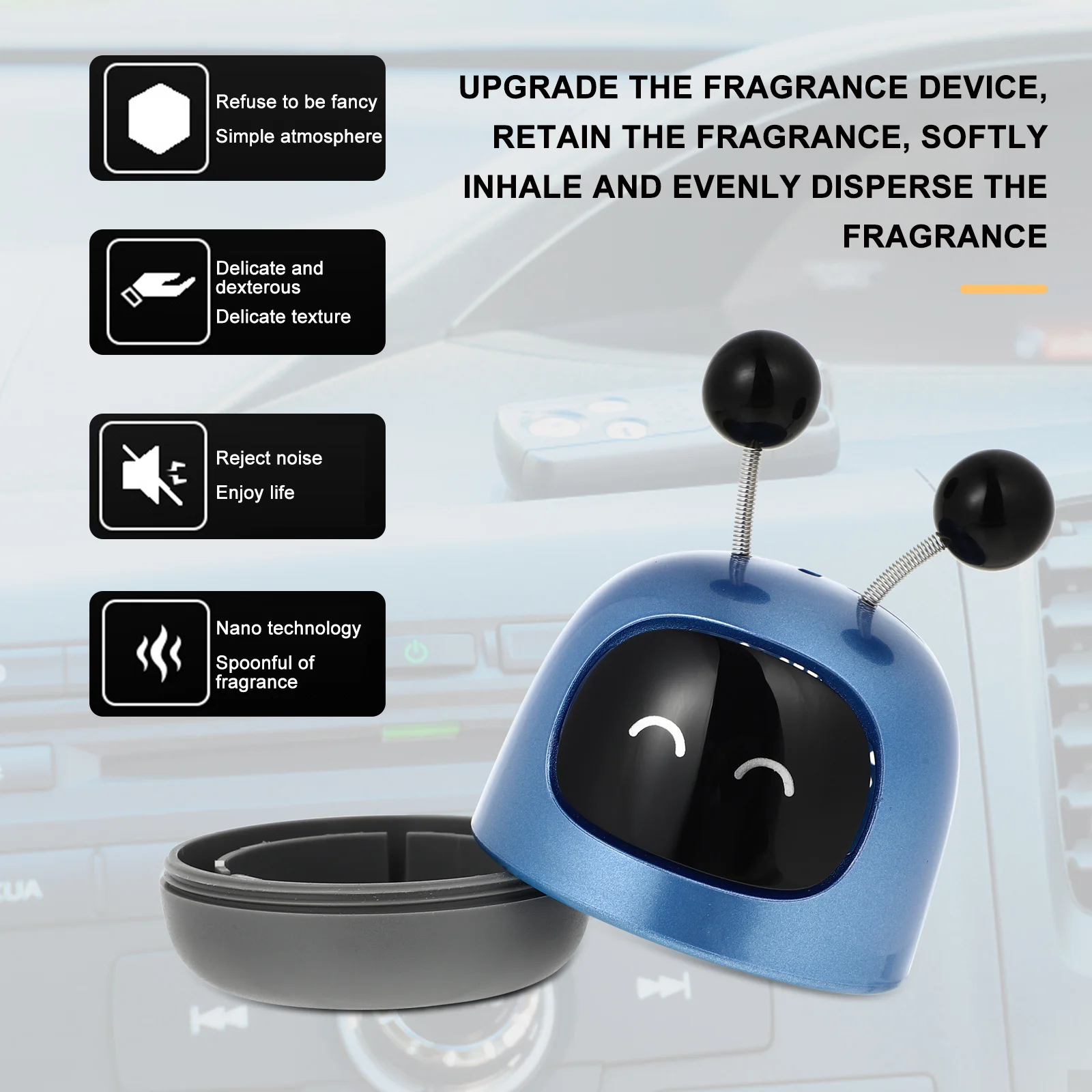 

1Set Car Robot Air Freshener Aromatherapy Decor Fast Installation Car Diffuser Center Control Adhesive Sticker Air Freshener