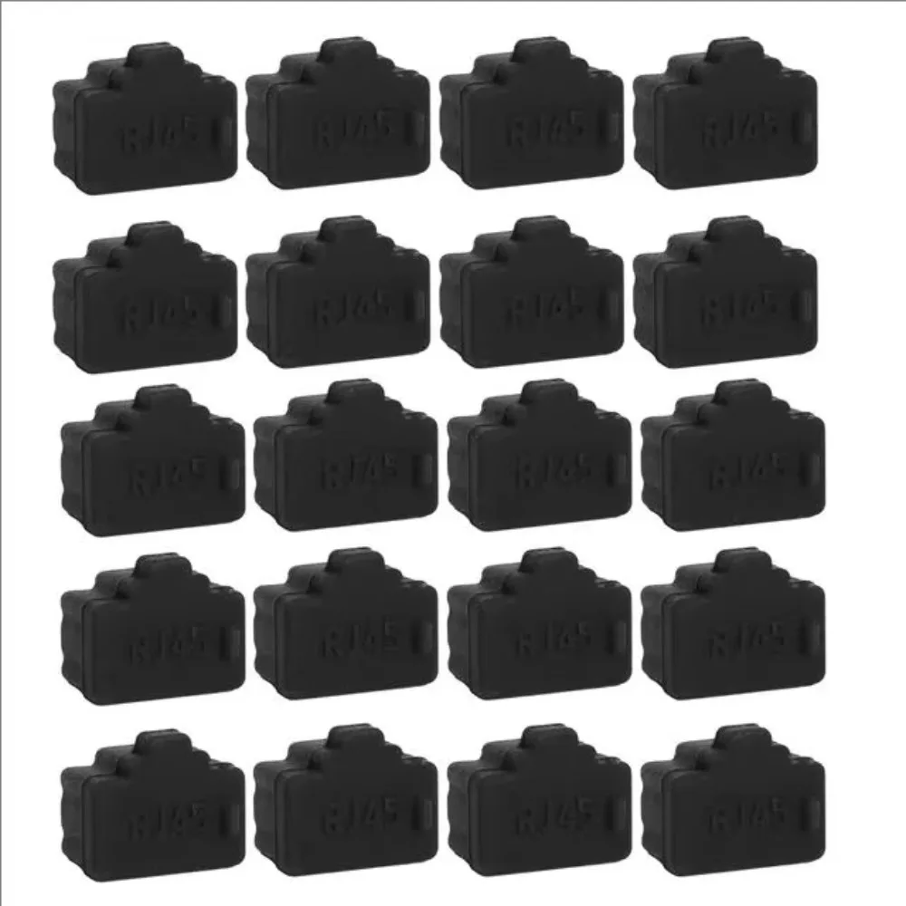 New Silicone RJ45 Dustplugs Durable Black Transparent RJ45 Dust Cap Ethernet Hub Port Cover