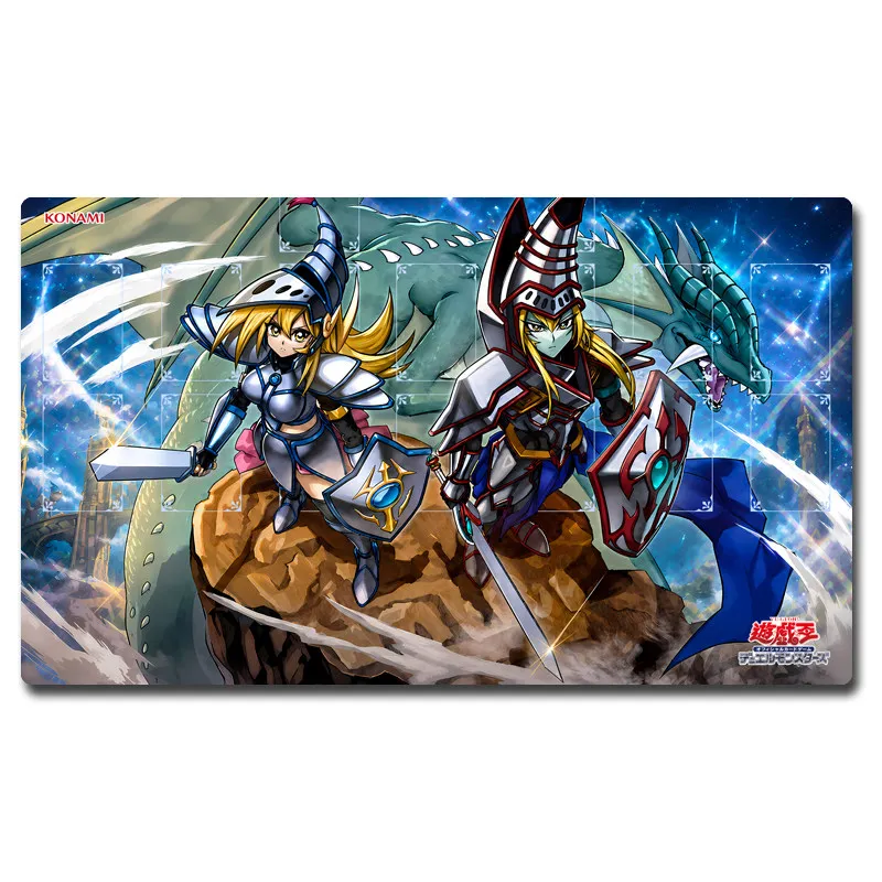 600X350X2Mm Yu-Gi-Oh! Dark Magician Girl The Dragon Knight Card Game Mat Single-Player Tabletop Card Game Duel Mat Battle Pad
