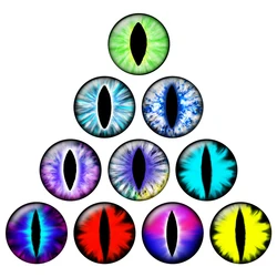 24pcs/lot 10mm/12mm/14mm/16mm/18mm/20mm/25mm Cat Dragon Eyes Round Glass Cabochon Flatback Photo Jewelry Finding Making H196