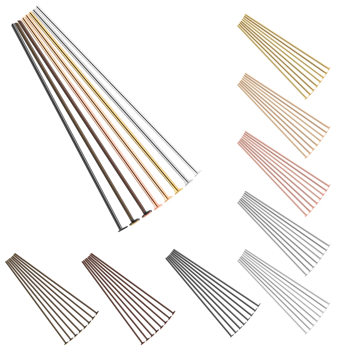 100pcs 0.7mm T-Shaped Flat Head Pins Metal Iron Flat Head Pins For Jewelry Making DIY Supplies Accessories Supplies