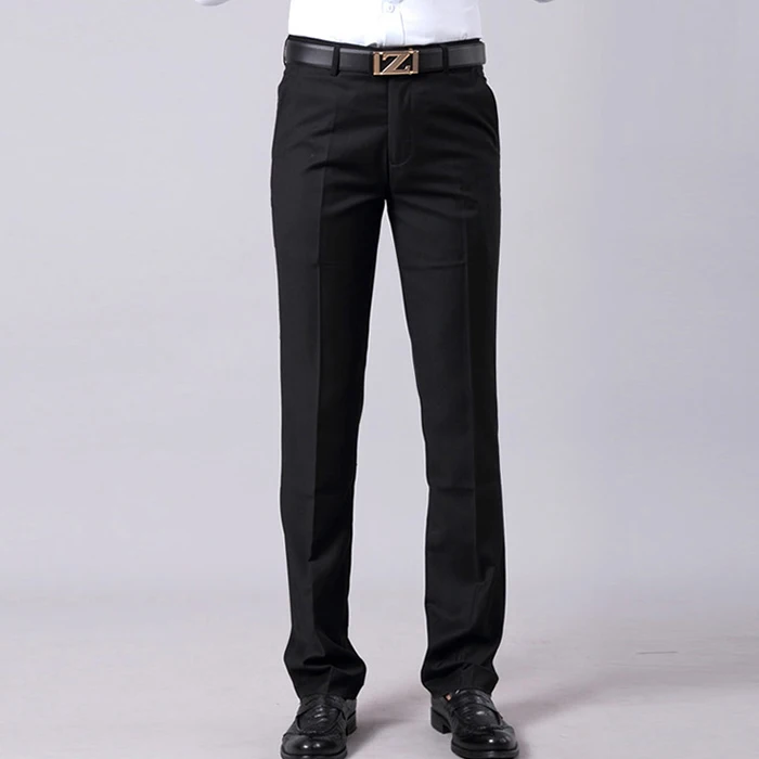 Men's Business Casual Slim Fit Long Pants Workwear Straight Leg Trousers No Ironing Required Professional Interview plus Size