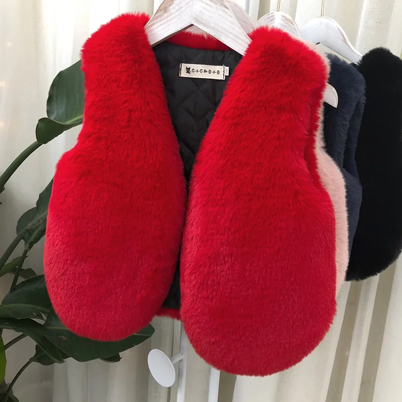 Children's Vest Plush Men And Women's Spring And Autumn Winter Vest Cotton Clip Solid Cute Windproof Warm Coat image 6