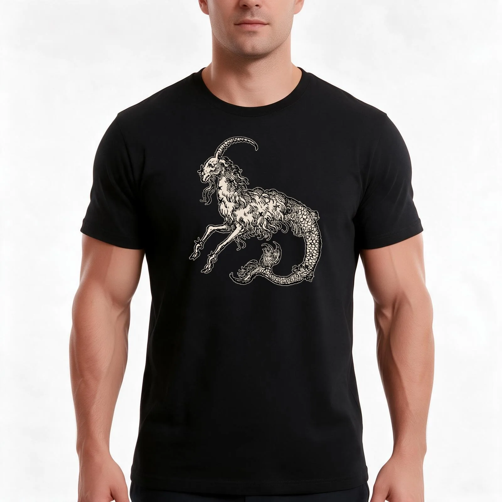 Capricorn T-Shirt, Summer Casual Cotton Tee, Oversized Streetwear Tops, Vintage Graphic Print, Loose Fit Short Sleeve