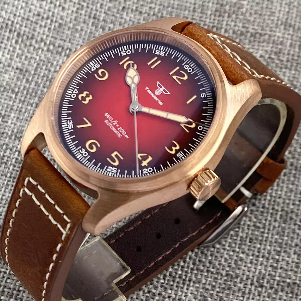 

Tandorio Automatic Men's Watch NH35 PT5000 Movement 39mm CuSn8 Bronze 200M Waterproof luminous hands Sapphire Crystal