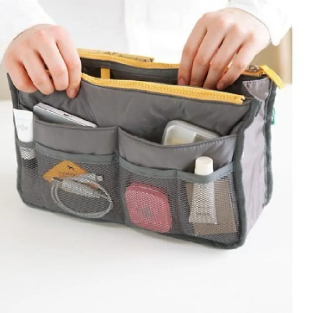 Multi Functional Large Capacity Makeup Bag Portable Double Zipper Toiletries Travel Storage Bag Mommy Bag Multi Pocket Cosmetic image 3