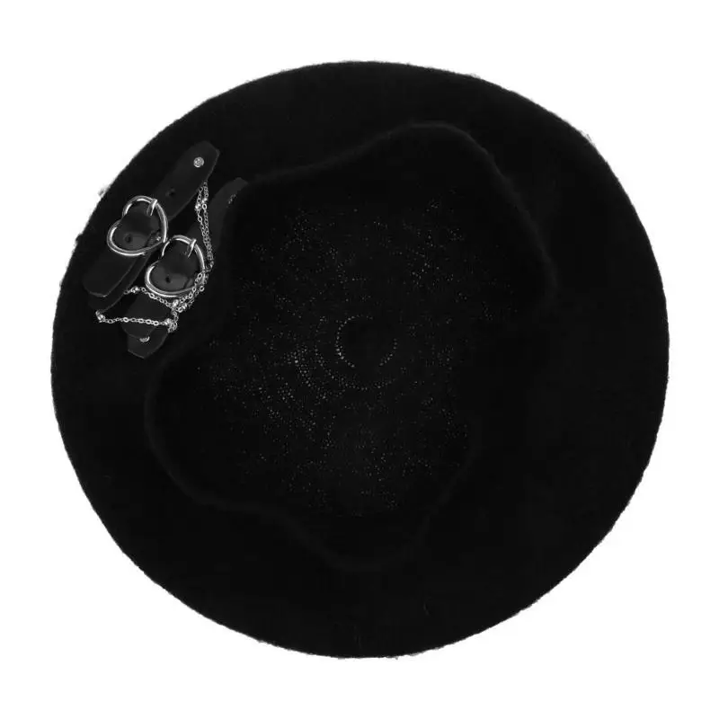 

Милый крутой берет в стиле панк, шляпа Лолиты, милые девушки с пряжкой в ​​форме сердца, шапка JK, японская шапочка, шапка JK, в